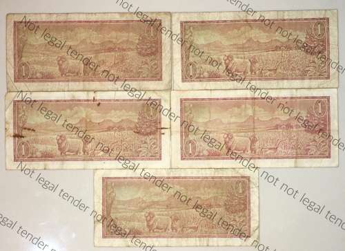 SET OF R1 X 5  TW DE JONG 1970-75 B SERIES ( 1 BID TAKES ALL)