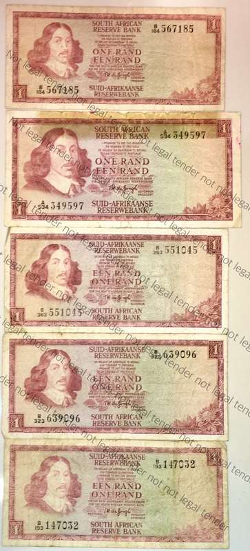 SET OF R1 X 4  TW DE JONG 1970-75 B SERIES & 1 A SERIES ( 1 BID TAKES ALL)