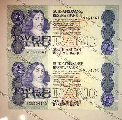 GPC DE KOCK R2 IN SEQUENCE GS8554561-560 UNC 3RD ISSUE 1989(1 BID TAKES ALL)