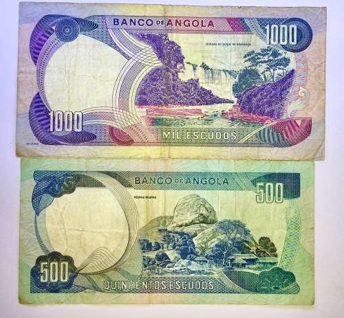 ANGOLA SET 1000 ESCUDOS & 500 ESCUDOS 1972 (1 BID TAKES ALL)