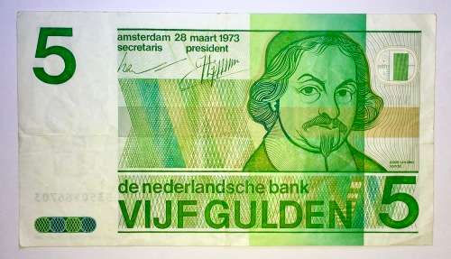 NETHERLANDS 5 GULDEN 1973 AMSTERDAM