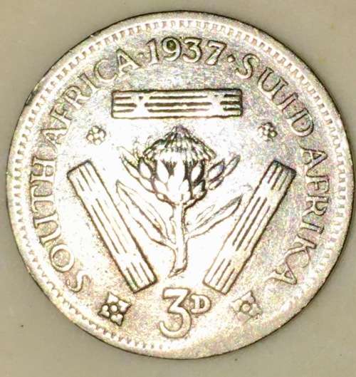 S A UNION 3D TICKEY 1937 SILVER