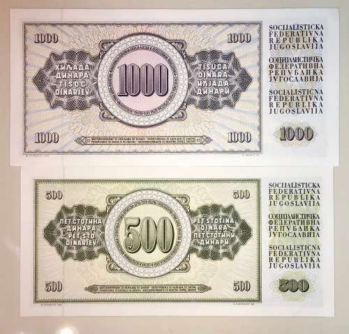 YUGOSLAVIA SET 1000 DINARA & 500 DINARA 1981 UNC(1 BID TAKES ALL)