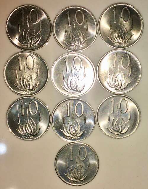 R S A,, 10 CENT SET 1970-1979 BU UNC (1 BID TAKES ALL)