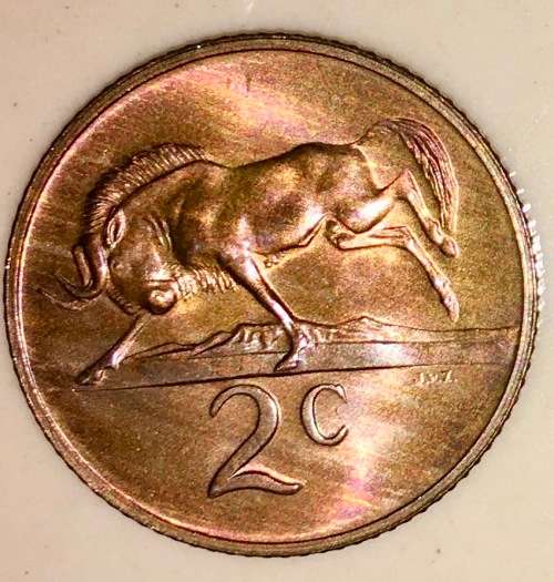 SOUTH AFRICA  2 CENT UNC 1974