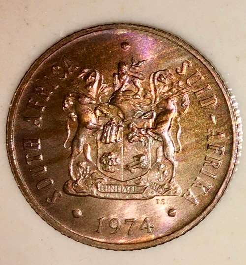 SOUTH AFRICA  2 CENT UNC 1974