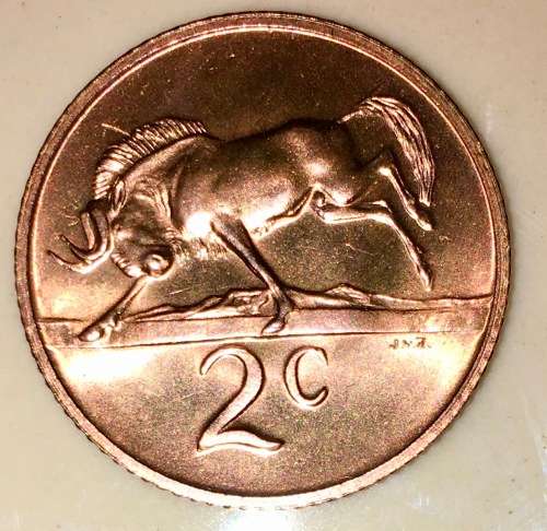 SOUTH AFRICA  2 CENT UNC 1972