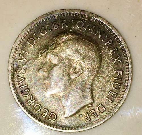 AUSTRALIA,,,3 PENCE 1950 SILVER .500