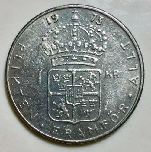 SWEDEN 1 KRONE 1973