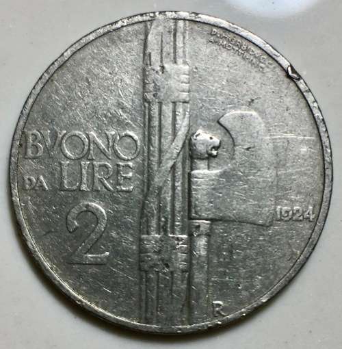 ITALY 2 LIRE 1924 R