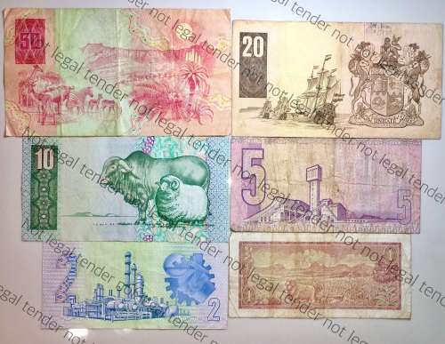 COMPLETE SET OF GPC DE KOCK & DECIMALS  R50 TO( R1 TW DE JONG 1975)-1980s (1 BID TAKES ALL)