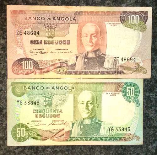 ANGOLA SET 50 ESCUDOS & 100 ESCUDOS 1972(1 BID TAKES ALL)