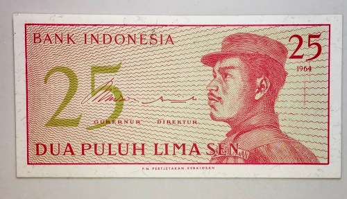INDONESIA  25 SEN ,,,1964