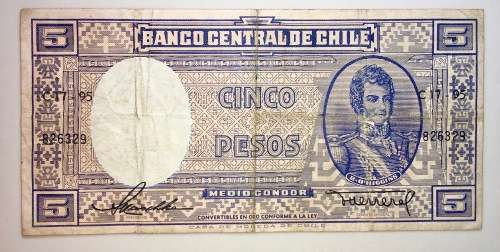CHILE 5 PESOS  1958