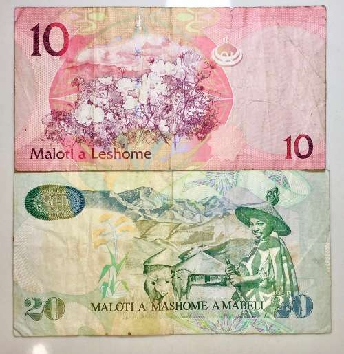 LESOTHO SET 20 MALOTI 1999 & 10 MALOTI 2010