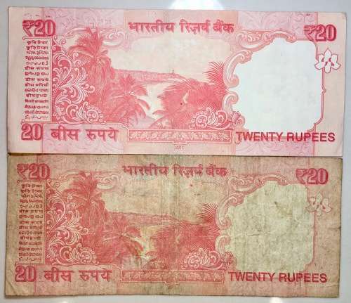 INDIA  SET TWO DIFFERENT SIGNATURE 20 RUPEE MAHATMA GANDHI