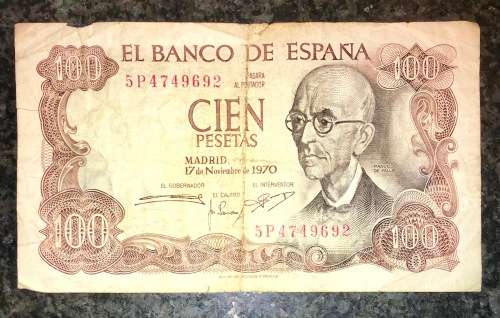 SPAIN 100 PESETAS 1970