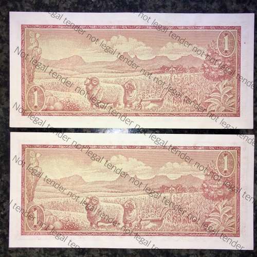 TW DE JONG R1 IN SEQUENCE B324-335253-252 UNC 2ND ISSUE 1973(SPRINGBUCK WATERMARK)(1 BID TAKES ALL)