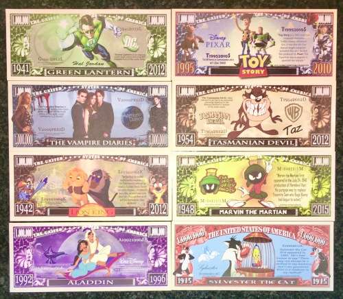 FANTASY NOTE SET MOVIES UNC GEM (1 BID TAKES ALL)