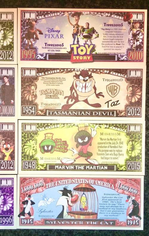 FANTASY NOTE SET MOVIES UNC GEM (1 BID TAKES ALL)