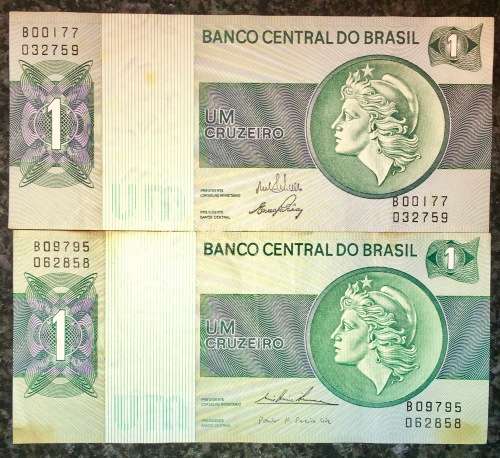 BRASIL SET TWO DIFFERENT SIGNATURES 1 CRUZEIRO 1970s-1980(1 BID TAKES ALL))