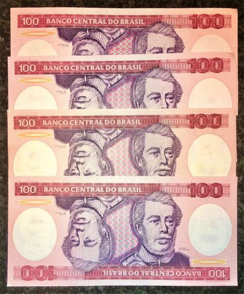 BRASIL 100 CRUZEIROS UNC ND 1981-1984 ( BID PER NOTE)