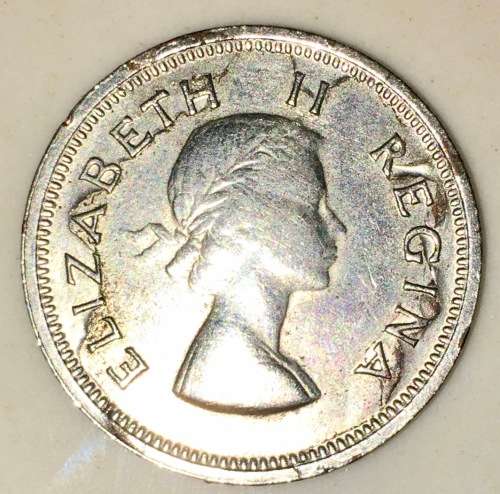S A UNION SILVERED 1/4 PENNY 1955 NOT OFTEN SEEN