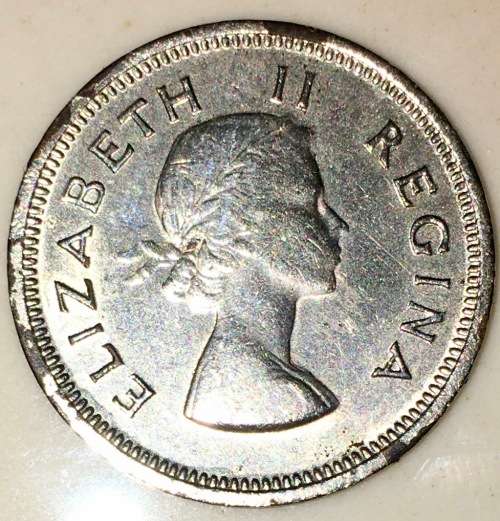 S A UNION SILVERED 1/4 PENNY 1958 NOT OFTEN SEEN