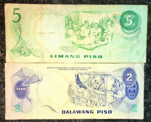 PHILIPPINES SET 5 PISO  & 2 PISO 1970s