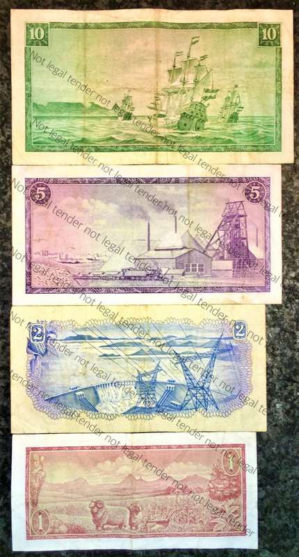 COMPLETE SET OF TW DE JONG & DECIMALS R10 TO R1 ,,, 1967-1975( 1 BID TAKES ALL)