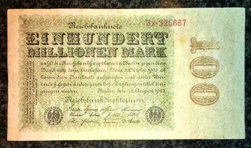 GERMANY 100 MILLION MARK 1923