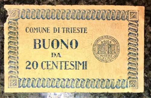 ITALY 20 CENTESIMI 1919 COMUNA DI TRIESTE