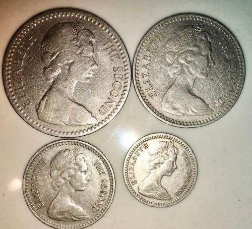 RHODESIA  SET 25 CENT, 20 CENT, 10 CENT & 5 CENT 1964( 1 BID TAKES ALL)