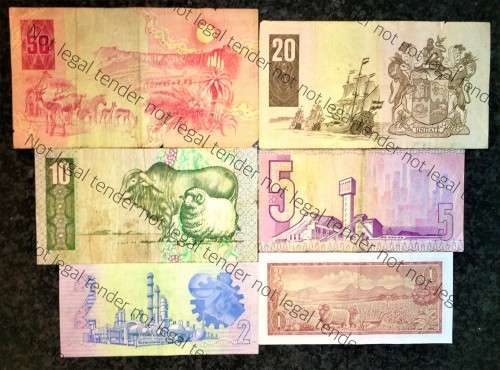 SET OF VARIOUS GOVERNORS & DECIMALS R50 TO R1  ( 1 BID TAKES ALL)