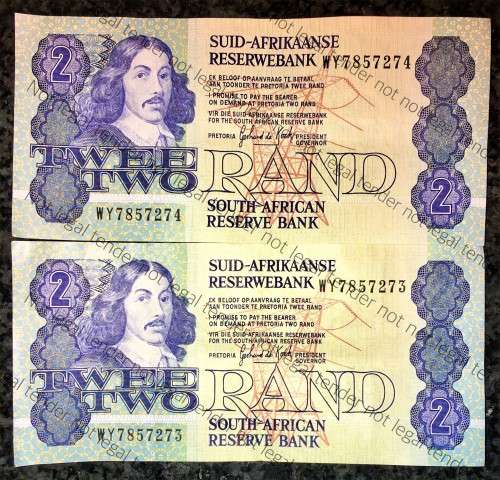 REPLACEMENT GPC DE KOCK R2 IN SEQUENCE WY7857274-273 AUNC(1 BID TAKES ALL)