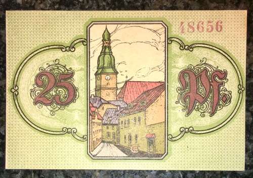 GERMANY 25 PFENNIG WUNFIEDEL 1918  AUNC NOTGELD (EMERGENCY MONEY)