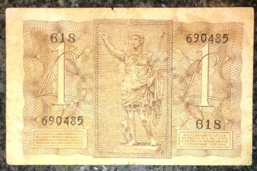 ITALY 1 LIRE 1939