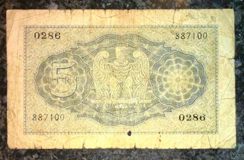 ITALY 5 LIRE 1939