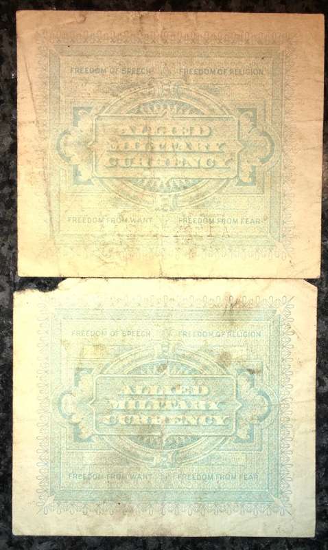 ITALY SET 10 LIRE & 5 LIRE 1943 ALLIED MILITARY(1 BID TAKES ALL)