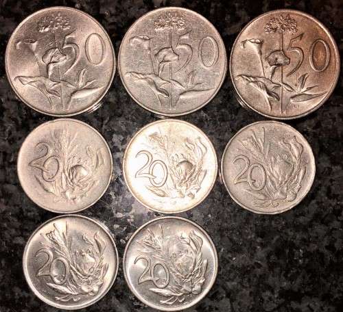R S A -SET 50 CENT 1971,73,82 --20 CENT 1965,66,76,79,85 (1 BID TAKES ALL)