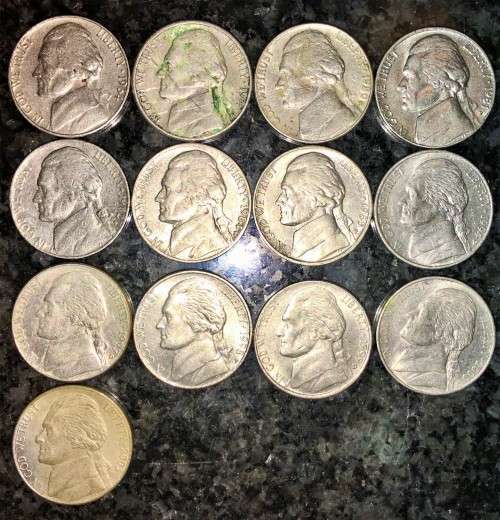 U S A  SET OF 5 CENT -1964,71,80,81,82,84,85,94,97,98,99,2000,03--13 COINS(1 BID TAKES ALL)