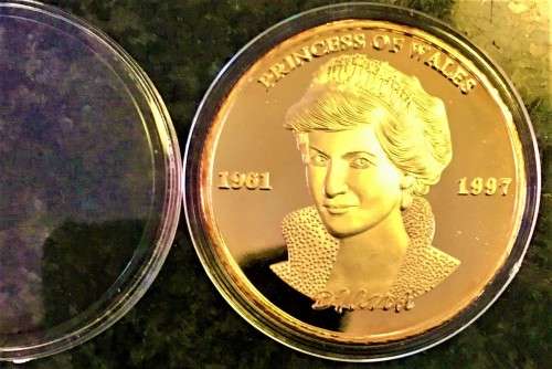 PRINCESS OF WHALES DIANA 24K GOLD PLATED THE LAST ROSE OF ENGLAND 1961-1997 THE PEOPLE'S PRINCESS