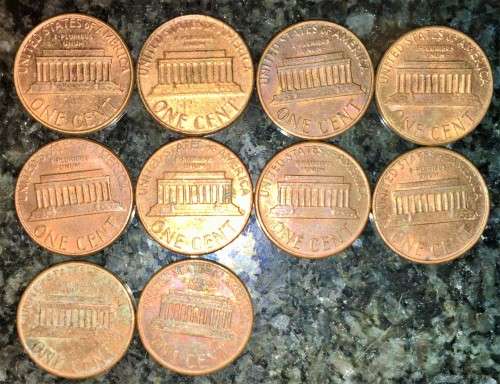 USA COMPLETE SET 1 CENT 1980 TO 1989 (1 BID TAKES ALL)