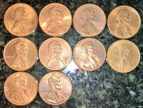 USA COMPLETE SET 1 CENT 1990 TO 1999 (1 BID TAKES ALL)