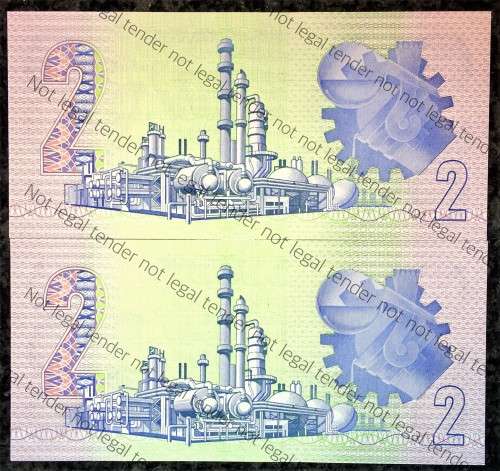 GPC DE KOCK R2 IN SEQUENCE GN8645294-293,,,,UNC 3RD ISSUE 1989(1 BID TAKES ALL)