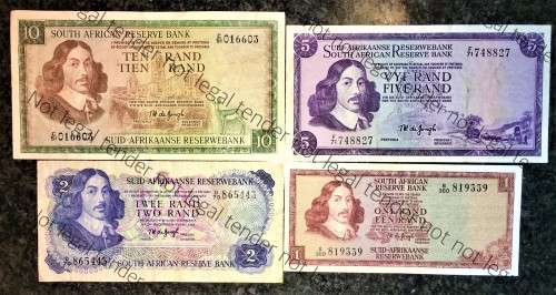 COMPLETE SET OF TW DE JONG & DECIMALS R10 -R1 ,,, 1967-1975( 1 BID TAKES ALL)