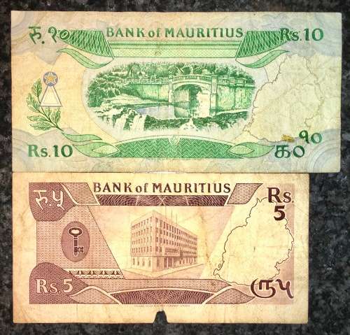 MAURITIUS SET  10 RUPEES & 5 RUPEES ND (1 BID TAKES ALL)