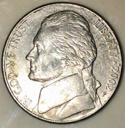 U S A   5 CENT 2002 PHILADELPHIA MINT