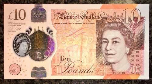 ENGLAND 10 POUNDS BH POLYMER NOTE 2017