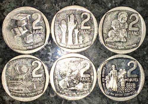 S A COMMEMORATIVE 25 YRS OF CONSTITUTIONAL DEMOCRACY R2 COINS 2019/20(1 BID TAKES ALL)